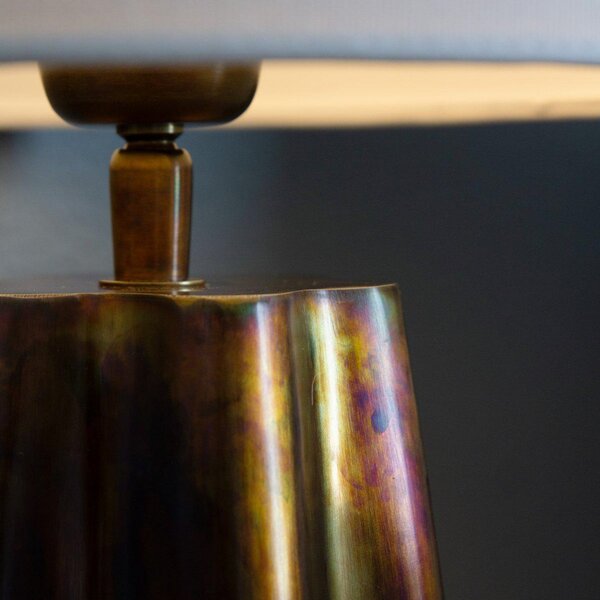 PR Home stolna lampa Aira, visina 50 cm, mesing/bijela, Metalik, Dnevni boravak/blagovaonica, Metal