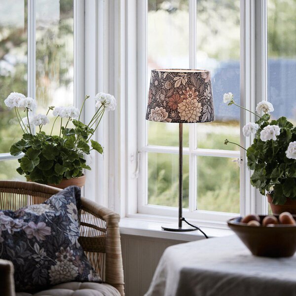 PR Home stolna lampa BASE DAHLIA, smeđa, visina 58 cm, tkanina, Smeđa / hrđa, Dnevni boravak/blagovaonica, Metal