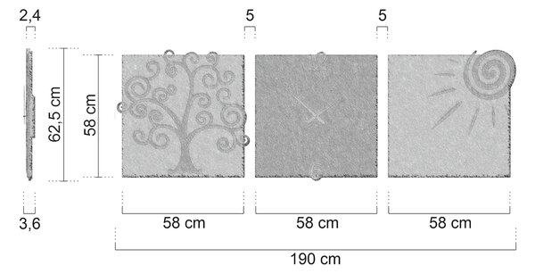 Zidni sat Tree of Life 6 boja