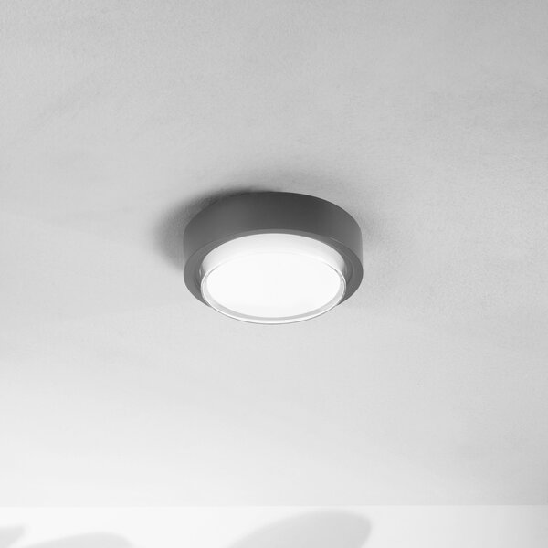 Fabas Luce Owen LED vanjska stropna svjetiljka, tamno siva, metalna, 23 cm, IP65, Crno, Aluminij