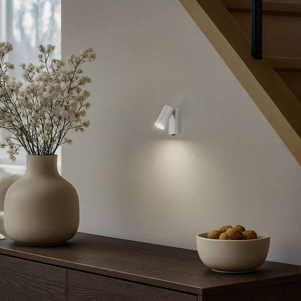 Nowodvorski Lighting Zidni reflektor FOURTY, svijetlosiva, visina 17 cm, metal, GU10, Sivo, Dnevni boravak/blagovaonica, Metal