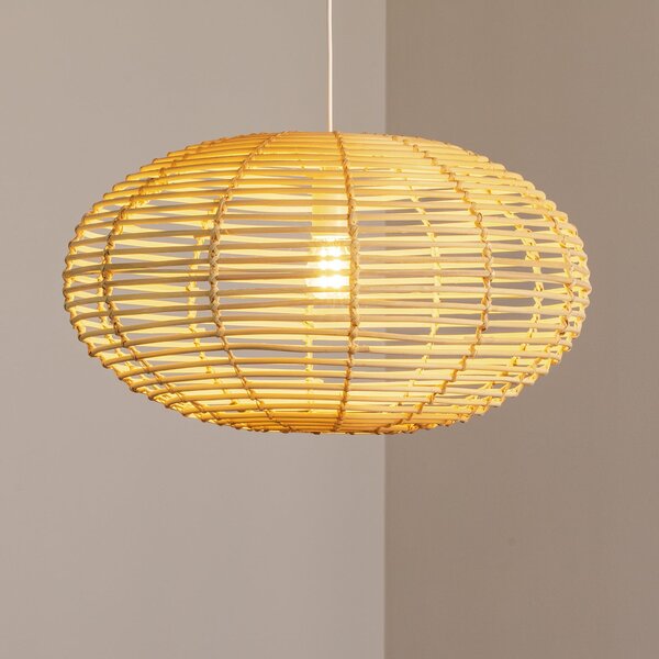 Nowodvorski Lighting Viseća svjetiljka OD RATANA, Ø 60 cm, prirodno smeđa, ratan, E27, prigušiva, Drvo, Dnevni boravak/blagovaonica, Drvo