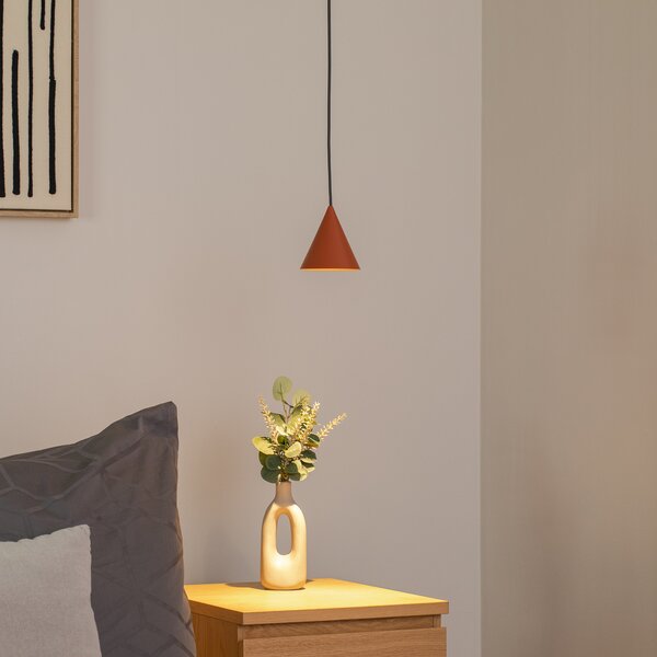 Nowodvorski Lighting ZENITH viseća svjetiljka, terakota, Ø 11 cm, metal, GU10, prigušiva, Smeđa / hrđa, Dnevni boravak/blagovaonica, Metal