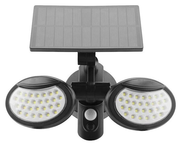 Solarna vanjska zidna svjetiljka (10 W, D x Š x V: 225 x 125 x 140 mm, Crna, IP65, 400 lm)