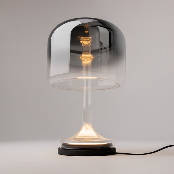 Maytoni LED stolna lampa Spirito, siva, staklo, visina 42 cm, Sivo, Dnevni boravak/blagovaonica, Staklo