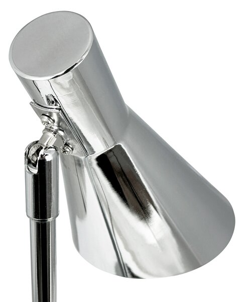 Dyberg Larsen stolna lampa DL12, krom, visina 39,5 cm, metal, Metalik, Dnevni boravak/blagovaonica, Metal