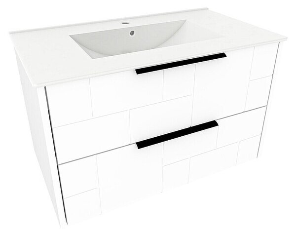 Kupaonski ormarić s umivaonikom Celeste (Š x D x V: 80 cm x 45 cm x 51 mm, Bijela)