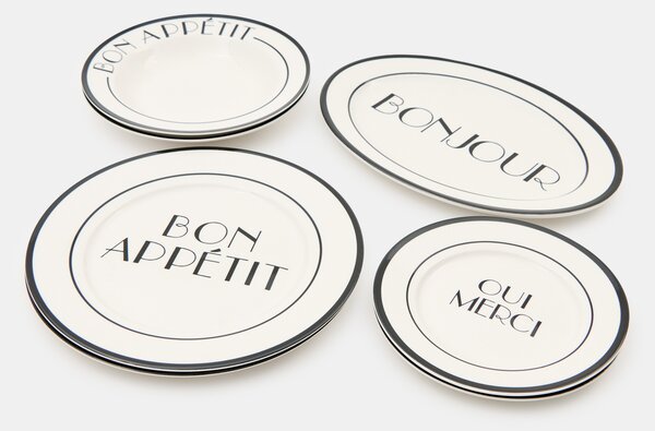 Sinsay - Keramički tanjuri s natpisom Bon appétit 2 pack
