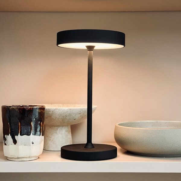 Dyberg Larsen LED stolna lampa Starlight, crna, visina 26 cm, prigušiva, Crno, Dnevni boravak/blagovaonica, Metal