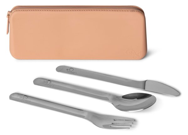 CITRON Pribor za jelo od nehrđajućeg čelika s torbicom Blush Pink