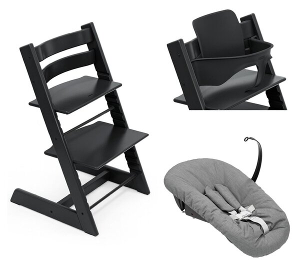STOKKE hranilica Tripp Trapp set 3v1 black/anthracite