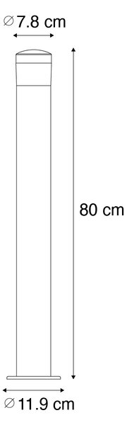 Moderna vanjska lampa crna 80 cm IP44 uključujući LED - Roxy