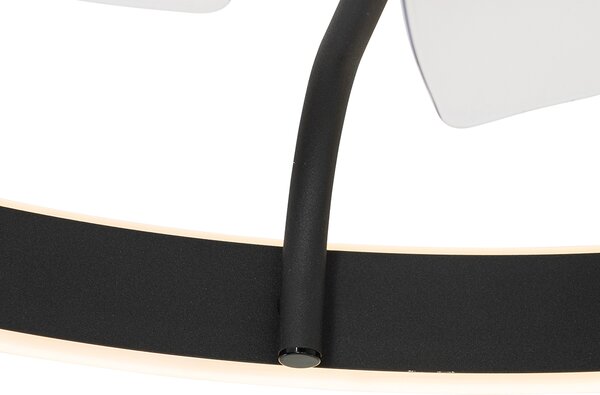 Stropni ventilator crni 70 cm uklj. LED prigušiva s daljinskim upravljačem - Maddy