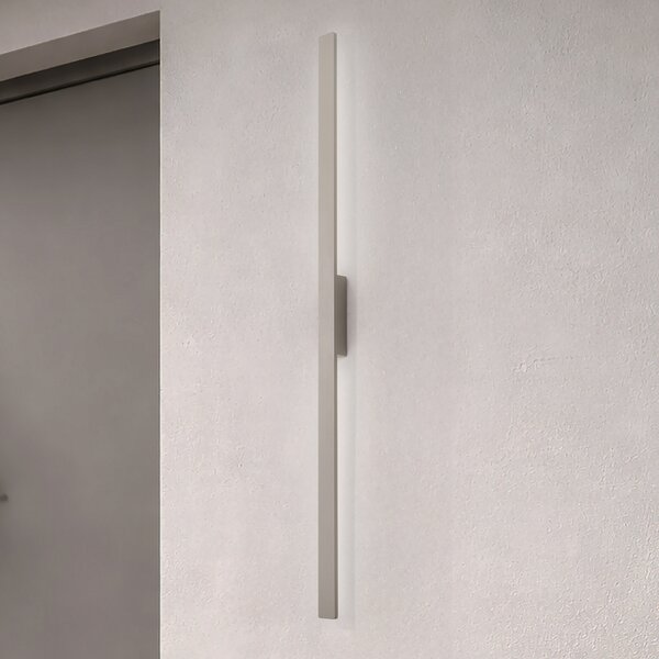 Nowodvorski Lighting LED zidna svjetiljka Demi L, pijesak, aluminij, visina 144 cm, IP54, Bež, Aluminij