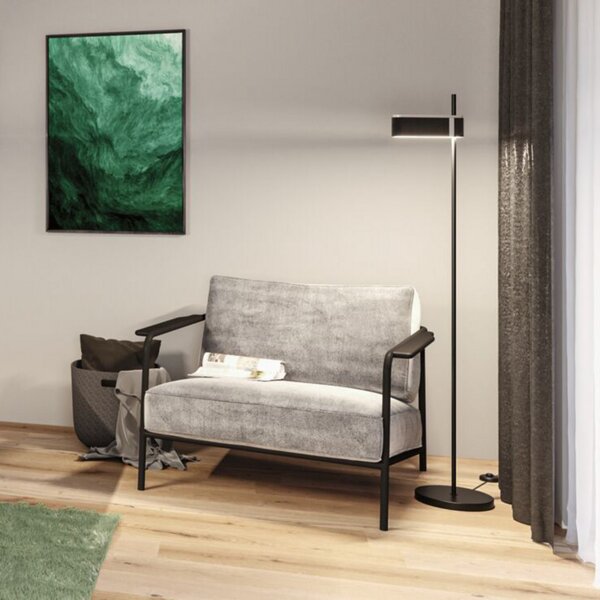 Paulmann Smart LED podna lampa Jagun, antracit, filc 151 cm, prigušiva, Sivo, Dnevni boravak/blagovaonica, Tkanina / tekstil, Stanite zračeći prema dolje