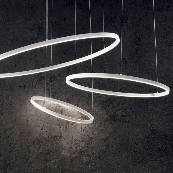 IDEAL LUX Ideal Lux LED viseća svjetiljka Oracle Slim Ø 50 cm bijela 3000 K, Bijela, Dnevni boravak/blagovaonica, Metal