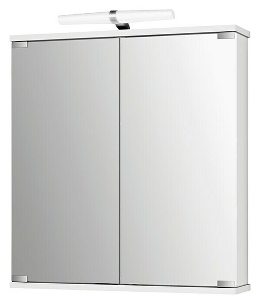 Camargue Kupaonski ormarić s LED ogledalom Kyla (Š x V: 60 x 69,4 cm, Drvo, Bijela)