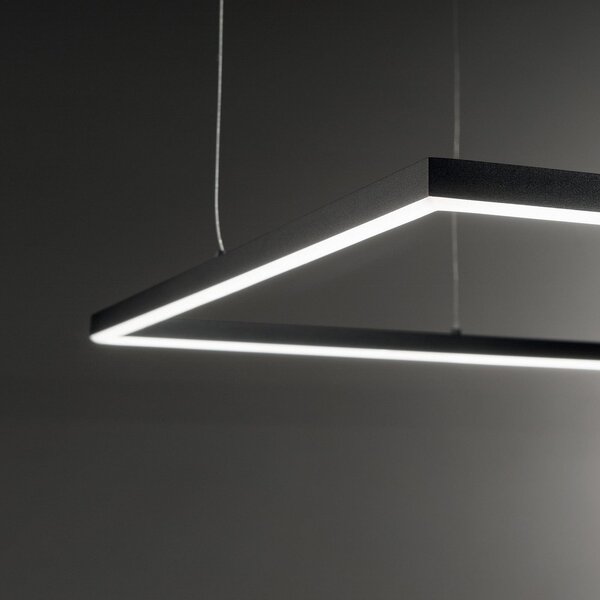 IDEAL LUX Ideal Lux LED viseća svjetiljka Oracle Slim 50 x cm crna 3000 K, Crno, Dnevni boravak/blagovaonica, Aluminij