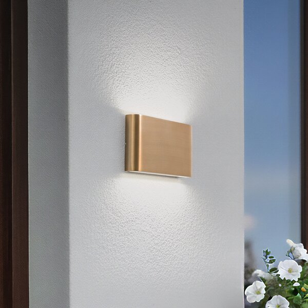 Nowodvorski Lighting LED zidna svjetiljka Semi M, aluminij, zlatna, duljina 17,5 cm, Zlato / mjed, Aluminij