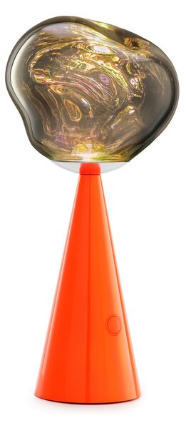 Tom Dixon LED stolna lampa na baterije Melt fluoro/crvena, visina 29 cm, IP44, prigušiva, Crvena, Dnevni boravak/blagovaonica, Plastika