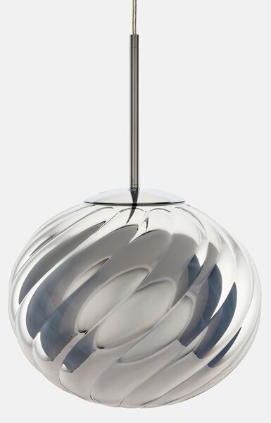 Tom Dixon LED viseća svjetiljka Whirl, srebrna, plastična 30 cm, dim., prigušiva, Metalik, Dnevni boravak/blagovaonica, Plastika