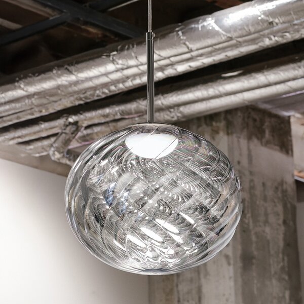 Tom Dixon LED viseća svjetiljka Whirl, srebrna, plastična 30 cm, dim., prigušiva, Metalik, Dnevni boravak/blagovaonica, Plastika