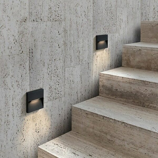 Green Tech Vanjska zidna LED svjetiljka Venus (3 W, 150 x 150 x 35 mm, Crna, IP54)