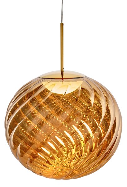 Tom Dixon LED viseća svjetiljka Whirl, zlatna, 45 cm, plastika, dim, prigušiva, Zlato / mjed, Dnevni boravak/blagovaonica, Plastika