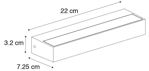 Moderna zidna svjetiljka hrđavo smeđa 22 cm uklj. LED IP65 - Hannah