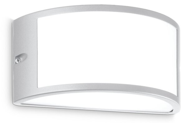 IDEAL LUX Ideal Lux vanjska zidna svjetiljka Rex 1, siva, aluminijska, IP44, E27, prigušiva, Sivo, Aluminij, Zidna utičnica iznad/dolje