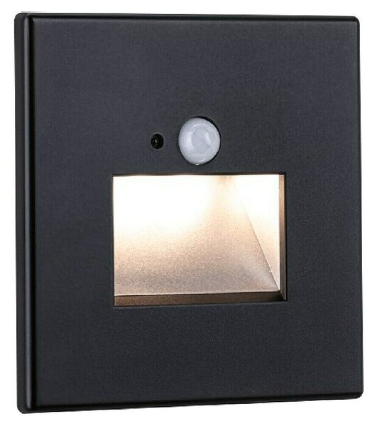 Paulmann LED zidni reflektor (2,2 W, D x Š x V: 4,2 x 8 x 8 cm, Crna, Topla bijela)