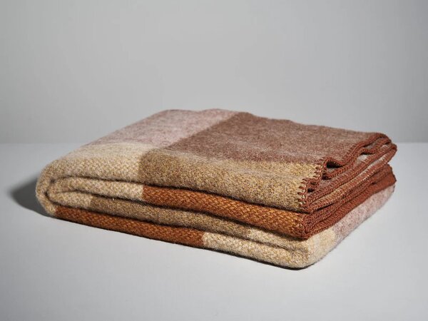 Vunena deka Block Rust 130x180