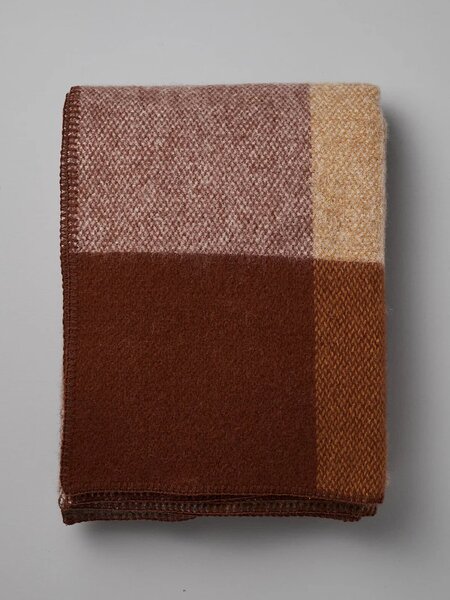 Vunena deka Block Rust 130x180