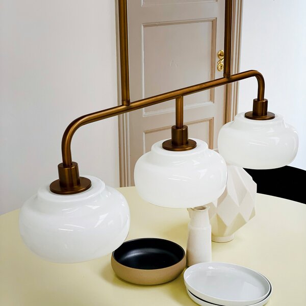Dyberg Larsen Viseća lampa Ossett, brončana boja, duljina 80 cm, prigušiva, Bronca / stari mesing, Dnevni boravak/blagovaonica, Metal