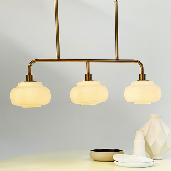 Dyberg Larsen Viseća lampa Ossett, brončana boja, duljina 80 cm, prigušiva, Bronca / stari mesing, Dnevni boravak/blagovaonica, Metal