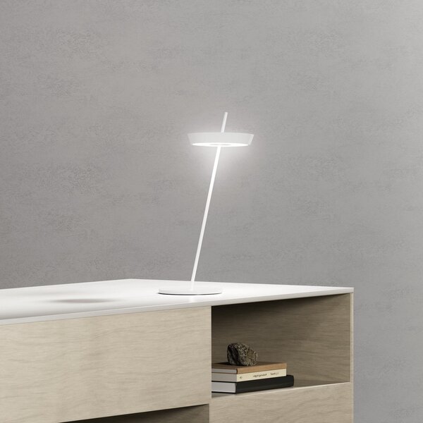Sigor Mahina LED stolna lampa na baterije, bijela, visina 36 cm, metalna, CCT, prigušiva, Bijela, Dnevni boravak/blagovaonica, Aluminij