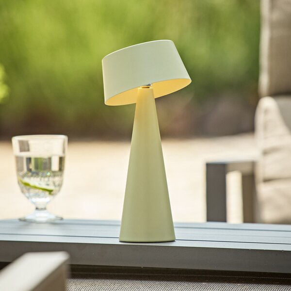 Sigor LED stolna lampa na baterije Solino, zelena, solarna/USB, 26 cm, IP44, prigušiva, Zelena, Dnevni boravak/blagovaonica, Aluminij