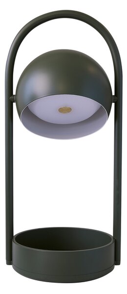 FRANDSEN LED punjiva stolna lampa Ball Portable, maslinasto zelena, čelik, prigušiva, Zelena, Dnevni boravak/blagovaonica, Metal