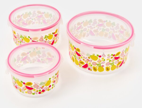 Sinsay - Set posuda za hranu s poklopcem i motivom voća 3 pack