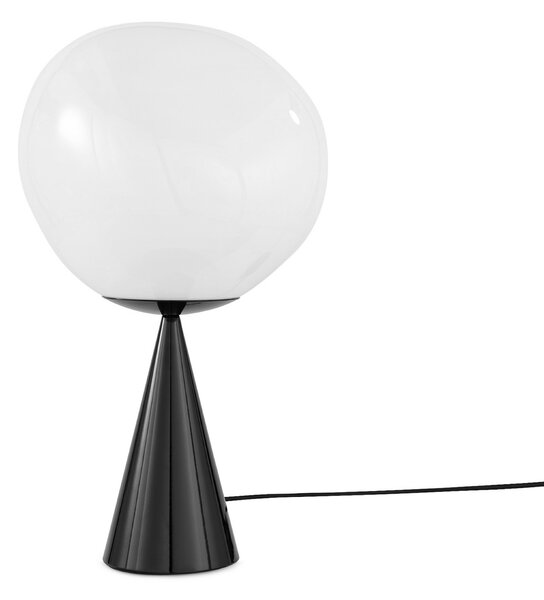 Tom Dixon LED stolna lampa Melt Cone Fat, opalna/crna, 47 cm, prigušiva, Crno, Dnevni boravak/blagovaonica, Metal