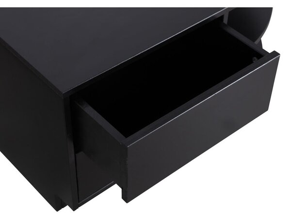 Crna modularna TV komoda od masivnog bora 78x40 cm Finca – WOOOD