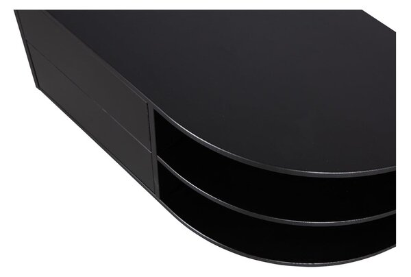 Crna modularna TV komoda od masivnog bora 78x40 cm Finca – WOOOD