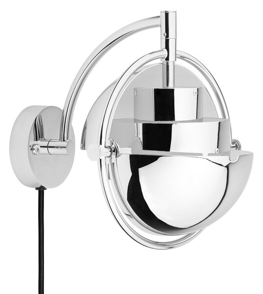 GUBI zidna svjetiljka Multi-Lite, krom, metal, G9, prigušiva, Sivo, Dnevni boravak/blagovaonica, Mjed