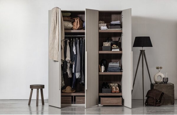 Sivi modularni garderobni ormar 165x210 cm Rens – WOOOD