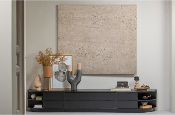 Crna modularna TV komoda od masivnog bora 78x40 cm Finca – WOOOD
