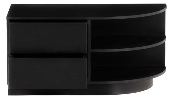 Crna modularna TV komoda od masivnog bora 78x40 cm Finca – WOOOD