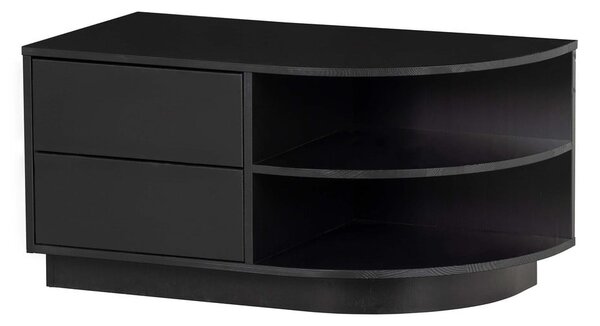 Crna modularna TV komoda od masivnog bora 78x40 cm Finca – WOOOD