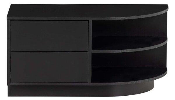 Crna modularna TV komoda od masivnog bora 78x40 cm Finca – WOOOD