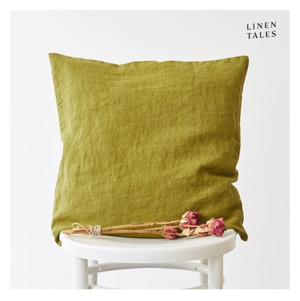 Lanena ukrasna jastučnica 45x45 cm Moss Green – Linen Tales