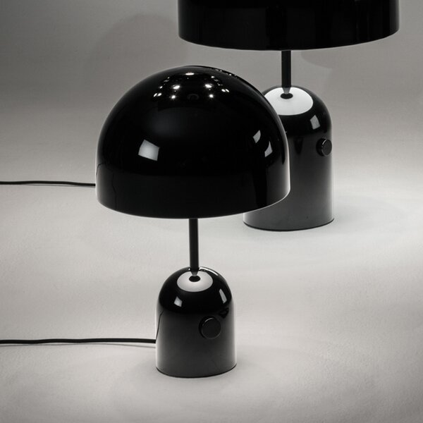 Tom Dixon LED stolna lampa Bell, crna, visina 43 cm, prigušljiva, prigušiva, Crno, Dnevni boravak/blagovaonica, Metal